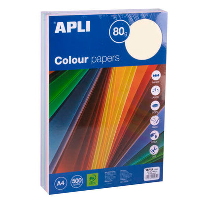 Apli Papel Color Surtido Pastel A4 500 Hojas 1 pieza(s)