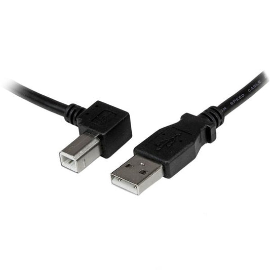 StarTech.com - Cable Adaptador USB 1m para Impresora Acodado - 1x USB A Macho - 1x USB B Macho en Ángulo Izquierdo