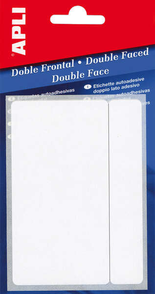 Apli Pack de 100 Etiquetas Doble Frontal 13x50mm - Adhesivo Permanente - Cantos Romos - Color Blanco 1 pieza(s)