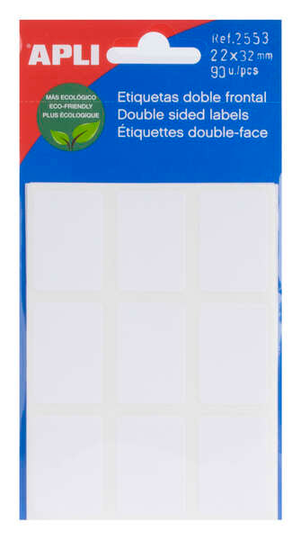 Apli Etiquetas Doble Frontal Blancas 22.0 x 32.0mm 1 pieza(s)