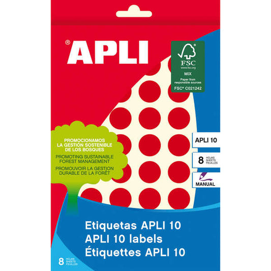 APLI - ETIQ.MAN.BOLSA APLI 02740 CL.ROJO RD.Ø16