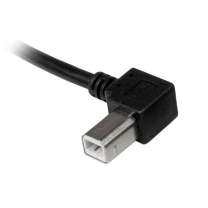 StarTech.com - Cable Adaptador USB 3m para Impresora Acodado - 1x USB A Macho - 1x USB B Macho en Ángulo Izquierdo