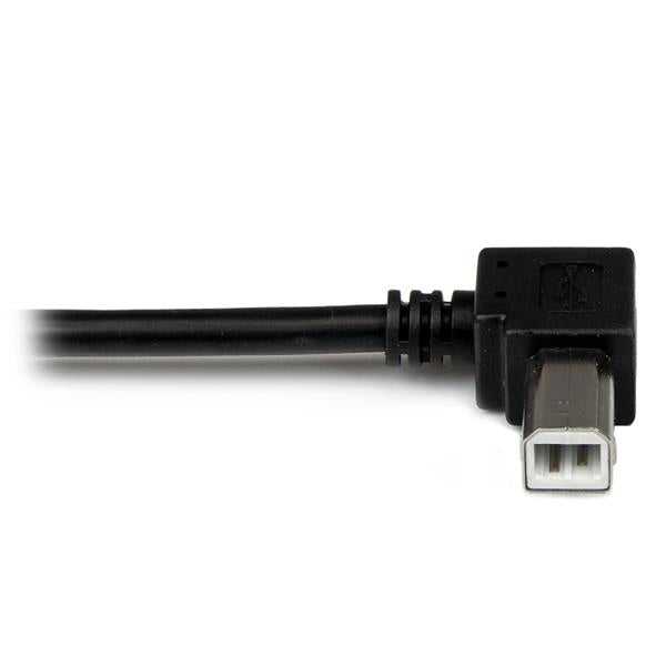 StarTech.com - Cable Adaptador USB 3m para Impresora Acodado - 1x USB A Macho - 1x USB B Macho en Ángulo Izquierdo