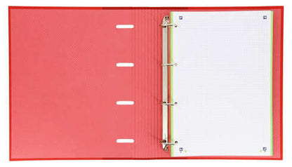 Oxford Europeanbinder Touch Carpeta de 4 Anillas Formato A4+ con Recambio Cuadriculado 5x5mm y 4 Taladros - Tapa Tacto Suave - Cierre con Goma Elastica - Colores Surtidos 10 pieza(s)