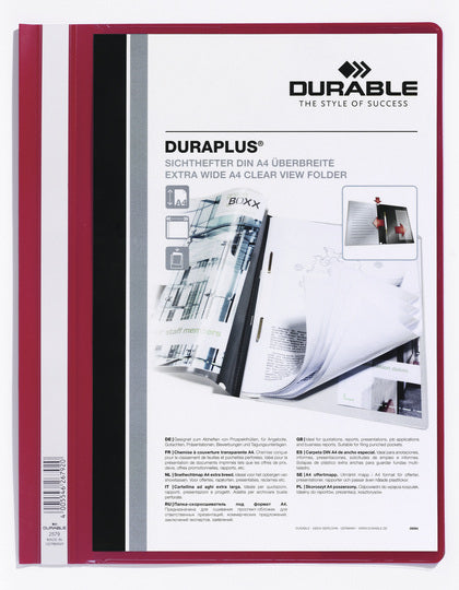 Durable - Pack 25 Unid.DURAPLUS A4 Rojo 257903