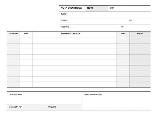 Apli Talonario Entrega 1/4 Apaisado Duplicado A-49 - Formato Apaisado - Duplicado - Numeracion Secuencial - Papel Autocopiativo - Color Blanco 1 pieza(s)