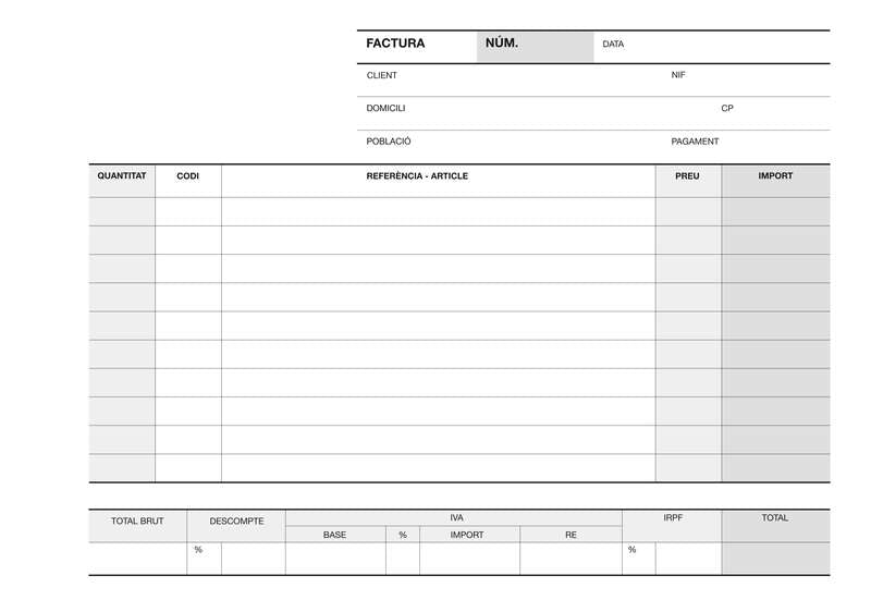 APLI - TALONARIO FACTURA APLI 1/4 APAIS. A-64 CAT 12941 - Pack de 10 unidades