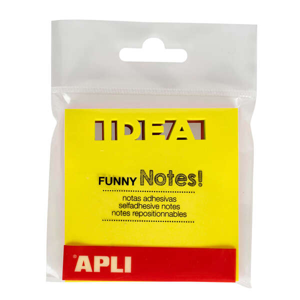 Apli Notas Adhesivas Troquelado Idea 75x75mm Bloc 75 Hojas - 3 Colores Surtidos Fluorescentes - Ideal para Organizar - Vibrante 1 pieza(s)