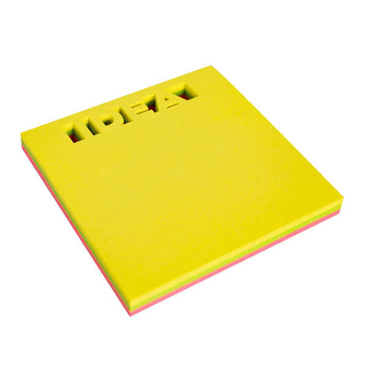 Apli Notas Adhesivas Troquelado Idea 75x75mm Bloc 75 Hojas - 3 Colores Surtidos Fluorescentes - Ideal para Organizar - Vibrante 1 pieza(s)