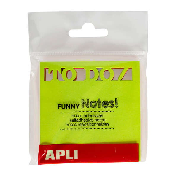 Apli Bloc de 75 Notas Adhesivas Troqueladas To Do 75x75mm - Ideal para Organizar Tareas - 3 Colores Surtidos Fluorescentes 1 pieza(s)