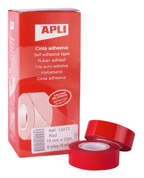 APLI - 12272 cinta adhesiva 33 m Rojo 8 pieza(s)