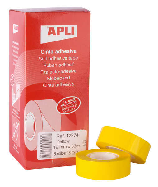 APLI - 12274 cinta adhesiva 33 m Amarillo