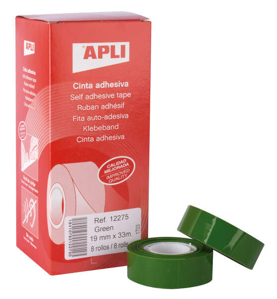 APLI - 12275 cinta adhesiva 33 m Verde 8 pieza(s)