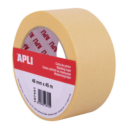 Apli Cinta Pintor 48mm x 45m - Facil de Cortar y Aplicar - Resistente a la Humedad - Ideal para Pintura y Decoracion - Azul 1 pieza(s)