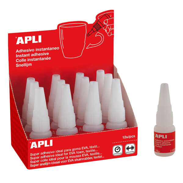 Apli Super Adhesivo Instantaneo 10g - Secado Rapido - Formula Resistente - Transparente 12 pieza(s)