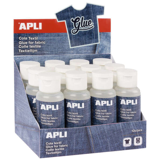 Apli Cola Textil Especial - 80ml - Resistente al Lavado - Ideal para Tejidos - Transparente 12 pieza(s)