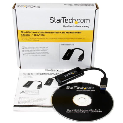 StarTech.com - Adaptador Gráfico Conversor USB 3.0 a VGA - Cable Convertidor Compacto de Vídeo - 1920x1200 / 1080p