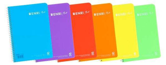 ENRI - 400133617 cuaderno y block 80 hojas Azul  Verde claro  Naranja  Rojo  Violeta  Amarillo