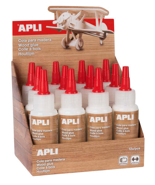 Apli Cola Madera 80ml - Gran Poder de Adhesion - Transparente al Secar - Aplicador de Precision Incluido - sin Disolventes 1 pieza(s)