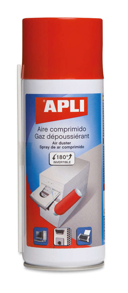 Apli Spray de Aire Comprimido Invertible - 200ml - Presion Extrafuerte para Limpieza Superior - Tubo Alargador para Lugares Dificiles - Ideal para Equipos Electronicos 1 pieza(s)