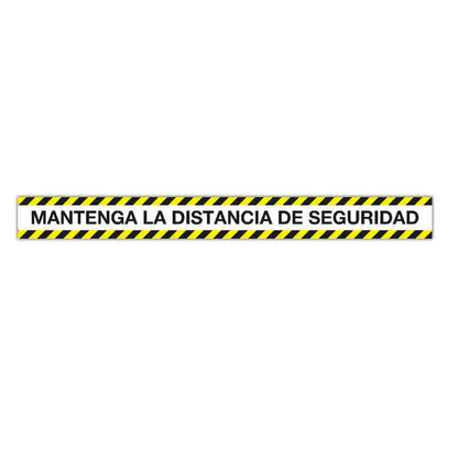 Apli Tira de Señalizacion Adhesiva "Mantenga Distancia de Seguridad" - 1000x100mm - Film de PVC de 100 Micras con Barniz Mate Protector - Adhesivo Solvente de Alta Resistencia 1 pieza(s)