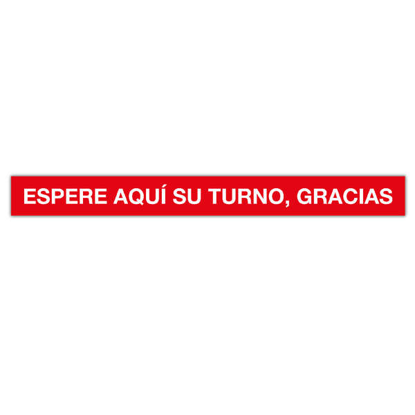 Apli Tira de Señalizacion Adhesiva "Espere Aqui Su Turno" - 100x10cm - Film de PVC de 100 Micras - Adhesivo Solvente de Alta Resistencia - Ideal para Comercios - Soporta Temperaturas de 0ºC a 60ºC 1 pieza(s)