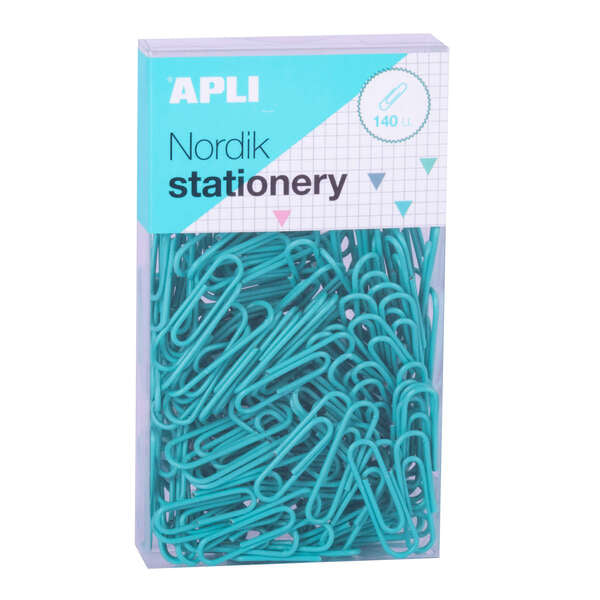 Apli Clips Nordik Pastel - 28mm - 140 Clips por Caja - 12 Cajas (3 Colores) - Eurohole para Colgar - Rosa, Lila, Azul y Turquesa 1 pieza(s)