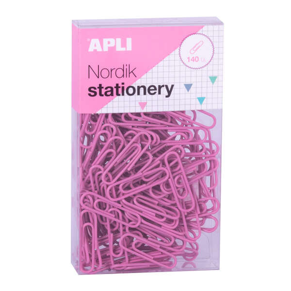 Apli Clips Nordik Pastel - 28mm - 140 Clips por Caja - 12 Cajas (3 Colores) - Eurohole para Colgar - Rosa, Lila, Azul y Turquesa 1 pieza(s)