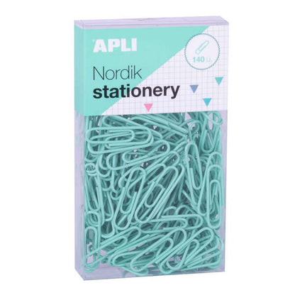 Apli Clips Nordik Pastel - 28mm - 140 Clips por Caja - 12 Cajas (3 Colores) - Eurohole para Colgar - Rosa, Lila, Azul y Turquesa 1 pieza(s)