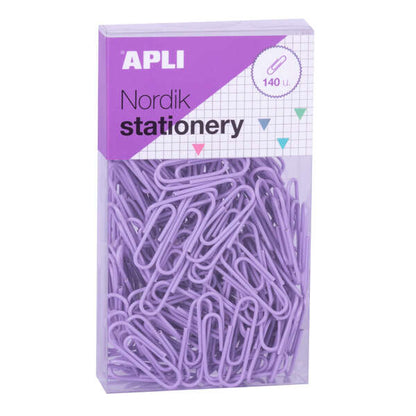 Apli Clips Nordik Pastel - 28mm - 140 Clips por Caja - 12 Cajas (3 Colores) - Eurohole para Colgar - Rosa, Lila, Azul y Turquesa 1 pieza(s)