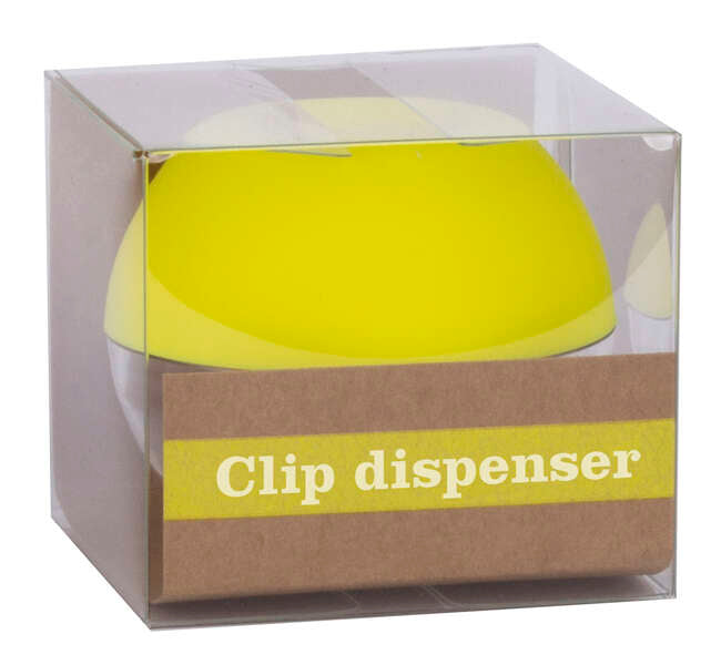 Apli Fluor Collection Dispensador de Clips - Ø 70x60 mm - Tapa Magnetica "Soft Touch" - Incluye 50 Clips Amarillo Fluorescente 28 mm 1 pieza(s)