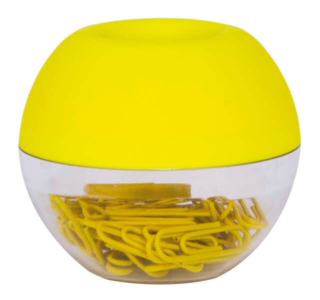 Apli Fluor Collection Dispensador de Clips - Ø 70x60 mm - Tapa Magnetica "Soft Touch" - Incluye 50 Clips Amarillo Fluorescente 28 mm 1 pieza(s)