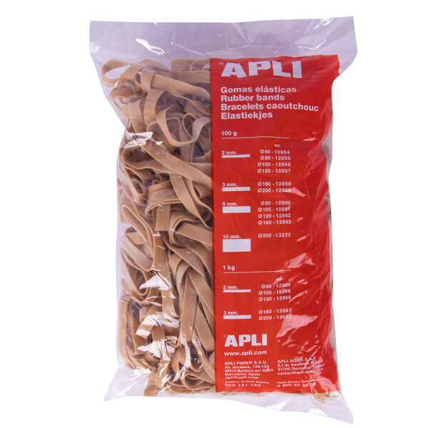 Apli Gomas Elasticas de Caucho Natural - Ø 120 x 10mm - Gran Elasticidad y Resistencia - Contenido 1kg 1 pieza(s)