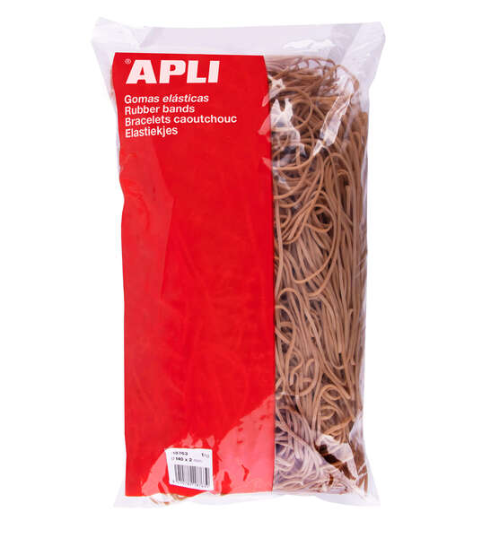 Apli Gomas Elasticas Ø 140 x 2mm - 1kg de Contenido - Gran Elasticidad y Resistencia - 70% de Caucho Natural 1 pieza(s)