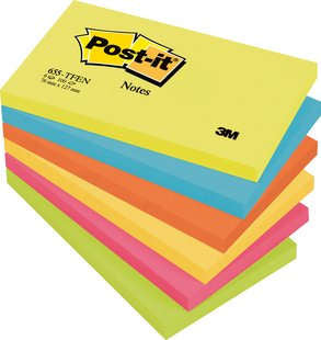 Post-It - 655-TFEN nota autoadhesiva Rectángulo Multicolor 100 hojas Autoadhesivo