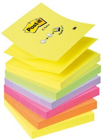 Post-It - R330-NR nota autoadhesiva Plaza Verde  Naranja  Rosa  Púrpura  Amarillo 100 hojas Autoadhesivo