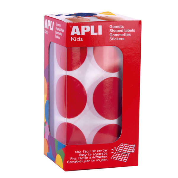 APLI - APLI GOMETS REDONDOS 33MM ROLLO ROJO