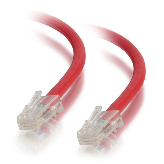 C2G - Cable de conexión de red de 0 5 m Cat5e sin blindaje y sin funda (UTP)  color rojo