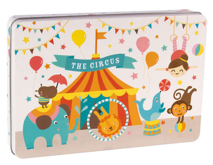 Apli Kids Puzzle Tematica Circo - 24 Piezas de 8x8cm - Diseño Exclusivo de Lily Lane - Facil Manejo para Niños - Carton de 2mm con Acabado Brillante - Caja Metalica Rectangular 1 pieza(s)