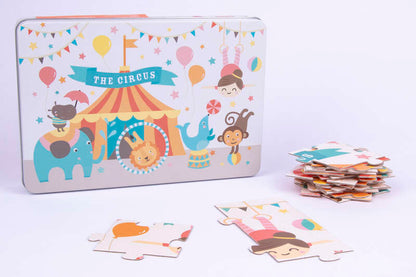 Apli Kids Puzzle Tematica Circo - 24 Piezas de 8x8cm - Diseño Exclusivo de Lily Lane - Facil Manejo para Niños - Carton de 2mm con Acabado Brillante - Caja Metalica Rectangular 1 pieza(s)