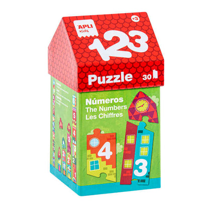 Apli Puzle Educativo de Numeros y Series - 30 Piezas de Diferentes Tamaños - Piezas Resistentes y Seguras - Facil Manejo - Carton de 2mm con Acabado Brillante - Desarrolla Habilidades Matematicas - Colorido 1 pieza(s)