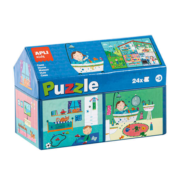 Apli Kids Puzle Casa Interior - 24 Piezas de 7x7cm - Diseño Exclusivo Infantil, Colorido, Claro y Simple - Piezas Resistentes y Seguras - Colorido 1 pieza(s)