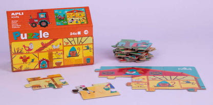 Apli Kids Puzle Granja - 24 Piezas de 7x7cm - Diseño Infantil y Colorido - Piezas Resistentes y Seguras - Desarrolla Habilidades y Capacidades - Colorido 1 pieza(s)