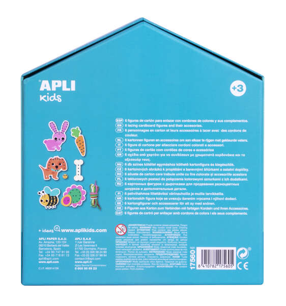 Apli Myfirstlacing - Juego de Enhebrar para Niños - Fomenta la Motricidad Fina y la Coordinacion Ojo-Mano - Incluye Cordones y Tarjetas con Dibujos para Enhebrar 1 pieza(s)