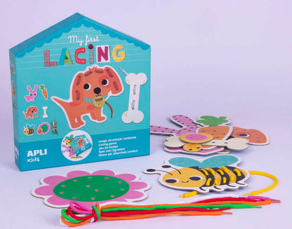 Apli Myfirstlacing - Juego de Enhebrar para Niños - Fomenta la Motricidad Fina y la Coordinacion Ojo-Mano - Incluye Cordones y Tarjetas con Dibujos para Enhebrar 1 pieza(s)