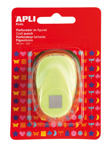 Apli Perforadora Cuadrada de Papel - Figura de 16mm - Alta Calidad para Papel, Carton y Cartulina - Deposito de Papel - Doble Uso para Decoracion - Ideal para Manualidades - Color Plateado 1 pieza(s)