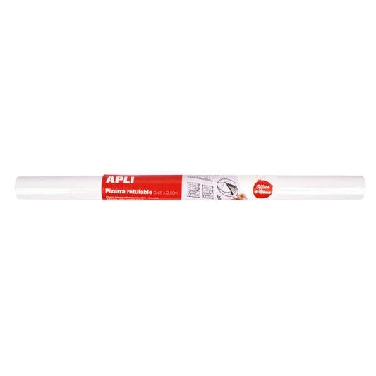 Apli Pizarra Blanca Adhesiva en Rollo 500x450 - Facil de Cortar y Pegar - Ideal para Presentaciones y Notas - Color Blanco 1 pieza(s)