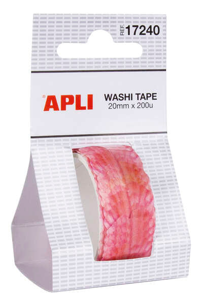 Apli Washi Tape Petalos Precortados - Tamaño 20mmx2m - 200 Petalos Rosados - Adhesivo de Alta Calidad - Ideal para Manualidades y Decoracion de Objetos - Color Rosado 1 pieza(s)