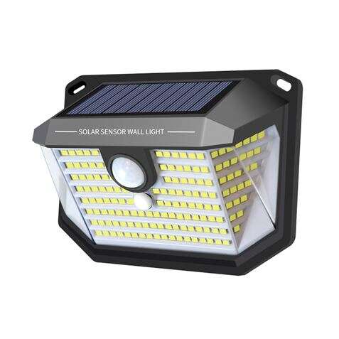 Elbat Aplique Solar LED 150lm con 3 Caras de Iluminacion - Sensor de Movimiento - Panel Solar Integrado 5.5V, 0.33W - Bateria 3.7V, 1200mAh 1 pieza(s)