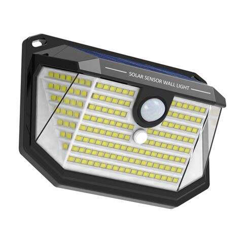 Elbat Aplique Solar LED 150lm con 3 Caras de Iluminacion - Sensor de Movimiento - Panel Solar Integrado 5.5V, 0.33W - Bateria 3.7V, 1200mAh 1 pieza(s)